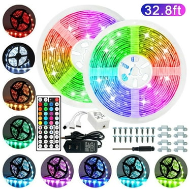 LED Strip Lights 32.8ft Waterproof,10m RGB Color Changing Self-Adhesive LED Lights Strips Flexible with Remote, 300LEDs 3528 Neon Rope Lights, LED Tape Lights for Teen Indoor Home Room Bedroom Decor