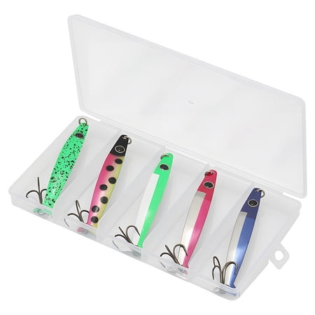 Wofarmy 5Pcs Metal Fishing Lures Pack Spinner Baits for Bass Trout Long Casting Spoon