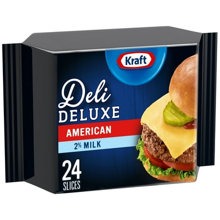 Kraft Deli Deluxe 2% Milk American Cheese Slices, 24 Ct Pk, Refrigerated