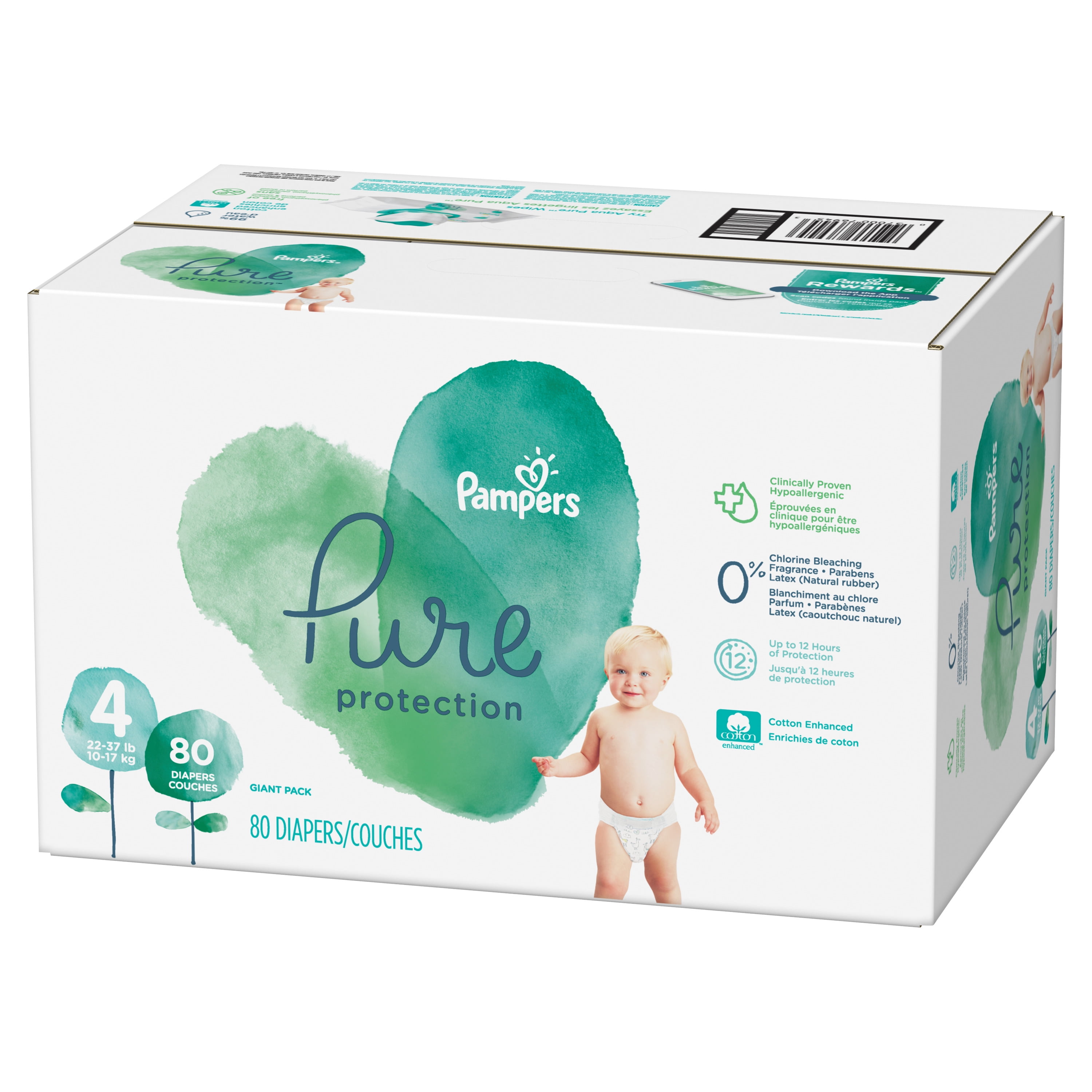 Pampers Pure Protection Diapers Size 4 80 Count