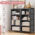 thumbnail image 4 of Sybels Custom Printed 4 Drawer Fabric Dresser, Storage Tower with Steel Frame & Wood Top, Monochrome Floral Pattern for Bedroom, Closet, Hallway, Gray, 4 of 7