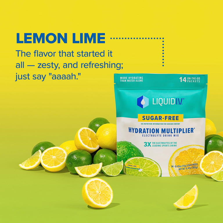 Liquid I.V. Hydration Multiplier - Lemon Lime - Hydration Powder Packets,  Non-GMO, 96 Sticks, 1 - City Market