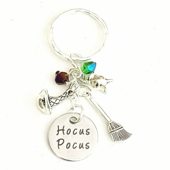 Hocus Pocus Inspired Accessories Silver Charm Keychain Halloween Party Gift of Fun and Fantasy | Merchandise for Women