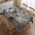 thumbnail image 2 of Gray Gold Hexagon Marble Pattern Rectangle Tablecloth 60"x84",Waterproof Polyester Rectangle Table Cloth, Wipeable Spillproof Polyester Tablecloth for Dining, Camping, Indoor and Outdoor, 2 of 5
