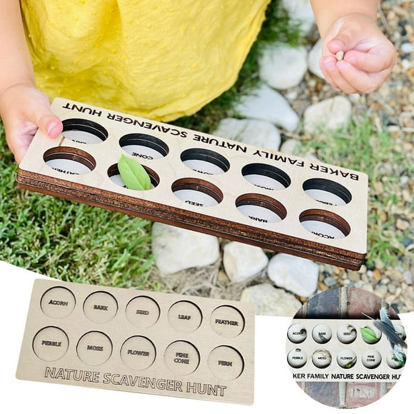 RYRDWP Clearance Natural Outdoor Treasure Hunt Board – Wooden Exploration Toy for Kids’ Wilderness Search & Adventure Games