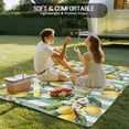 thumbnail image 4 of Yellow Lemon Outdoor Rug 6x9 Ft - Reversible Patio Rug Outdoor Camping Rugs, Spring Botanical Floral Leaves Aqua Stripes Indoor Outdoor Area Rugs, Non-Slip Outdoor Carpet Runner for Deck/Porch, 4 of 8