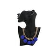 thumbnail image 5 of Women Fashion Gold Metal Chain Necklace Blue Disco Ball Charms, 5 of 7