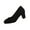 Black, variant on QQAMB Heel The World Women's High Chunky Block Closed Toe Heels,Slip On Pointed Toe Work Dress Office Wedding Party Pumps Shoes