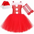 thumbnail image 3 of Vestido con tutú de Papá Noel para niña, disfraz rojo de señora Santa Claus para niña pequeña, ropa de princesa para fiesta de Navidad, 3 of 5