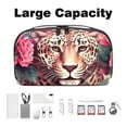 thumbnail image 3 of Rose Leopard Hard Drive Bag Travel Organizer Phone Charger Organizer Small Electronics Travel Organizer Waterproof Oxford Fabric 5.9x9.44x3.14 in, 3 of 6