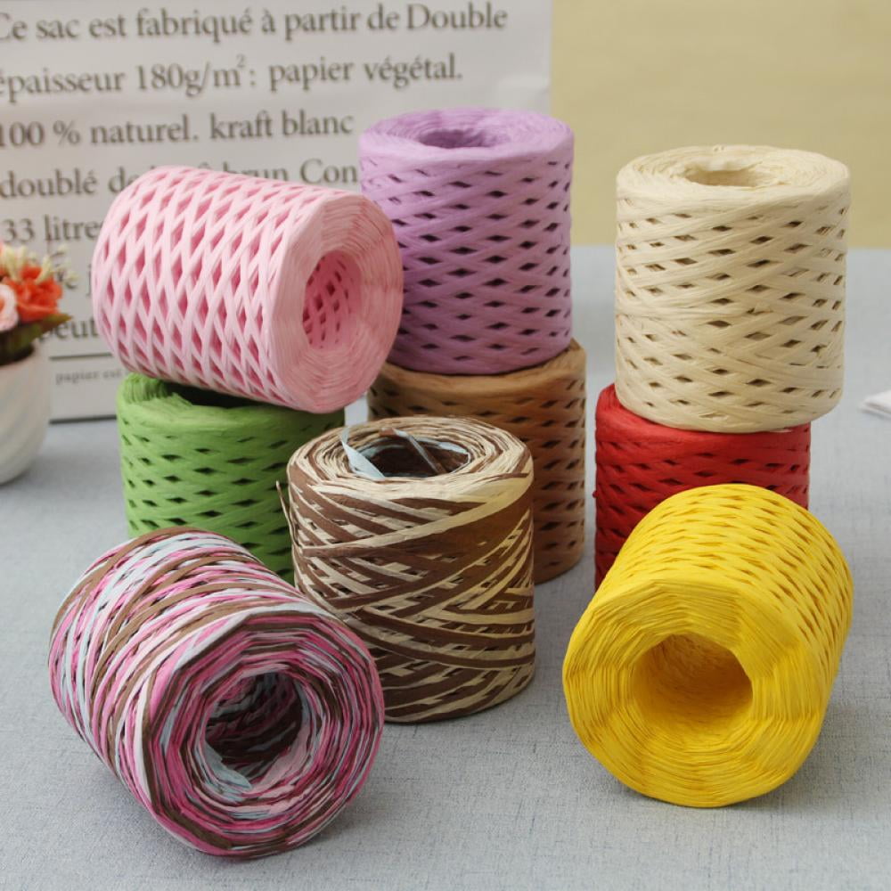 Rope Natural Raffia Paper Ribbon Packing Gift Roll Wedding Flower Bottle Decor