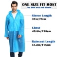 thumbnail image 6 of EMOKING 2 Pack Raincoats for Adults Reusable, EVA Rain Ponchos Lightweight Rain Coat Waterproof Rain Gear for Men and Women(Blue）, 6 of 7