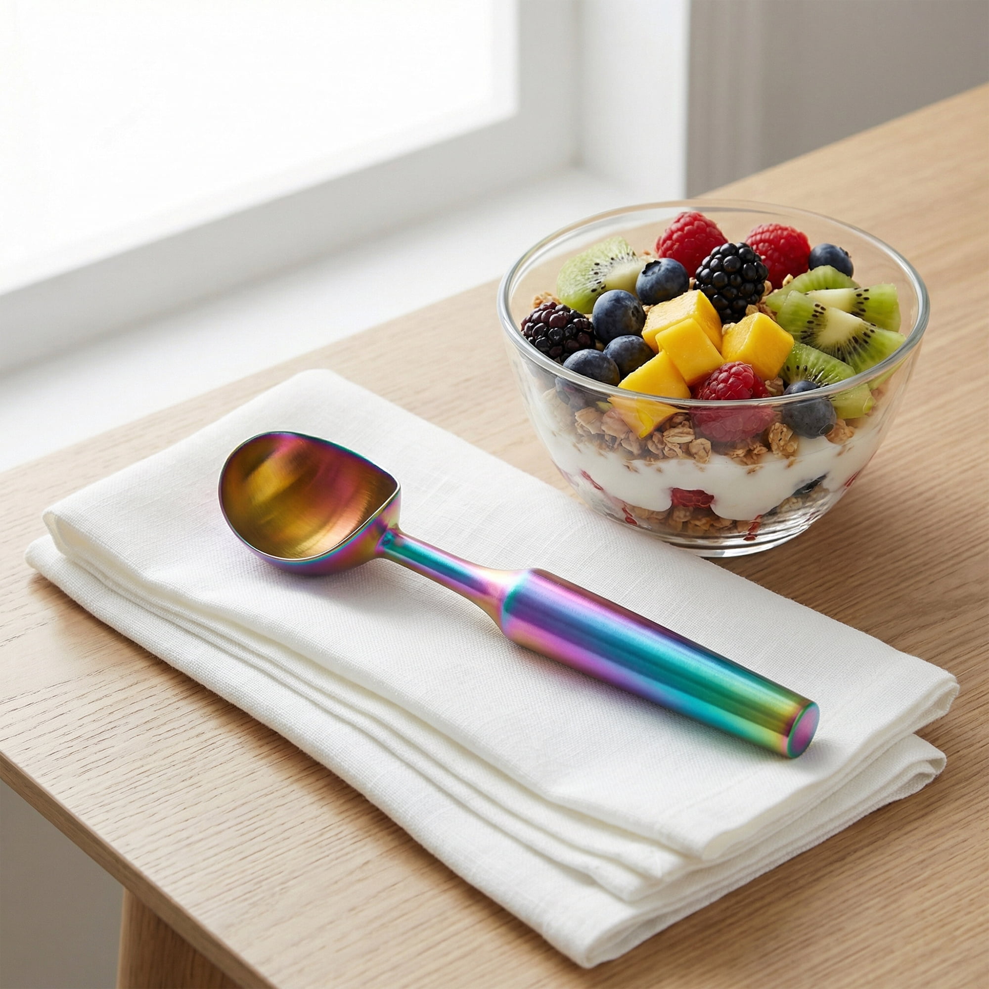 Unique Bargains Great Stainless Steel Ice Cream Scoop with useful Handle Multicolor