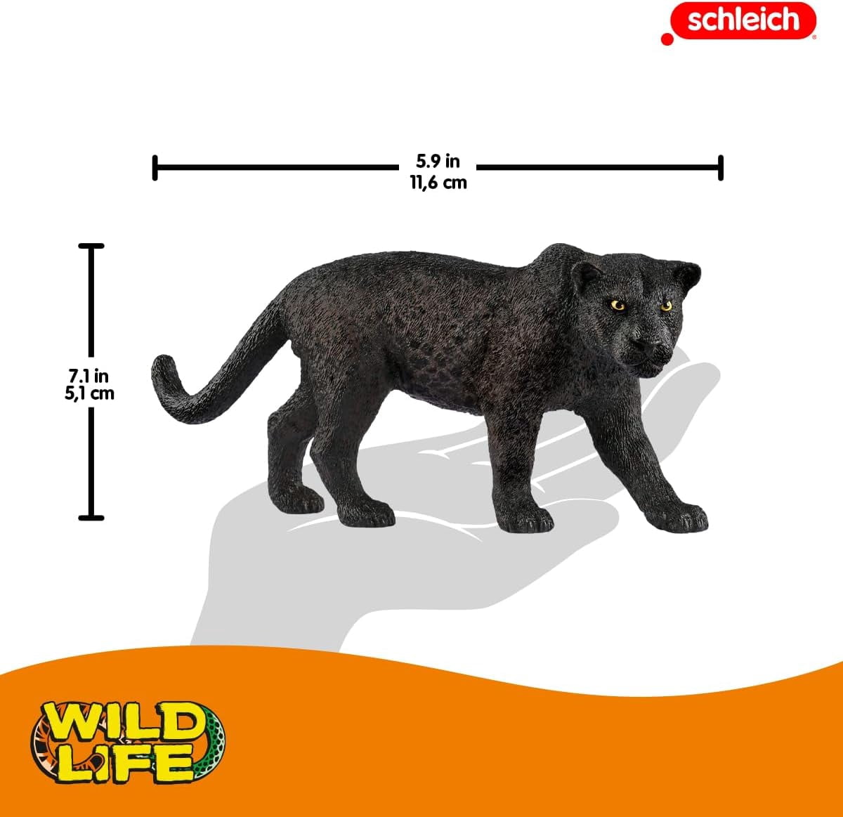 Schleich Wild Life - Realistic Prowling Black Panther Figure - Jungle Animal Figure for Kids - Durable Toy for Fun and Imaginative Adventures - Boys and Girls Ages 3+
