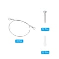 thumbnail image 3 of Stainless Steel Lanyard Cable with Eyelets 0.06" x 12" 1.5mm x 30cm Lock Security Wire Rope with Screws, 6 Pack, 3 of 6