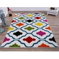 thumbnail image 2 of Ladole Rugs Trellis Contemporary Durable Beatuiful Indoor Kids Area Rug Carpet in Cream and Multicolor, 5x7 (5'3" x 7'6", 160cm x 230cm), 2 of 3