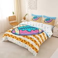thumbnail image 3 of Erosebridal Rugby Ice Cream Drip Duvet Cover Set, Waffle US Flag Bedding Full, Colorful Polka Dots Reversible, 1 Duvet Cover and 2 Pillowcases (No Comforter), 3 of 5