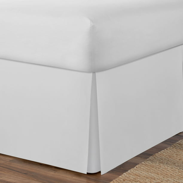 Spacesaver White Tailored Cotton Bed, 21 Inch Drop King Size Bed Skirt