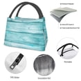 thumbnail image 4 of Fuzoiu Teal Turquoise Wood Print Portable Insulation Lunch Bag,Large Lunch Box,Container Reusable Leakproof Tote for Work, Travel, and Outdoor Activities, 4 of 6