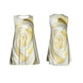 thumbnail image 7 of Naloa White Rose Print Women's Summer Spring Casual Beach Sundress,Vacation Sleeveless Tank Crewneck Loose Dresses, 7 of 7