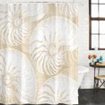 thumbnail image 4 of Extra Long Shower Curtain 72x96 Inch, Coastal Shell Beige Shower Curtain Waterproof Bathroom Decor, Summer Ocean Shell Beach Fabric Bath Curtain Set Accessories with Hooks, 4 of 7