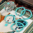 thumbnail image 2 of Womens Turquoise Beaded Bracelet Handmade Bohemian Jewelry with Ethnic Geometric Design European American Fashion, 2 of 3