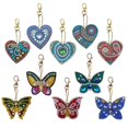 thumbnail image 1 of 10 Uds. Llavero con pintura de diamantes DIY, Kits de pintura de diamantes con forma de corazón de amor y animales para manualidades para mujeres y niñas, monedero/llave oso de fresa Hogar, 1 of 5