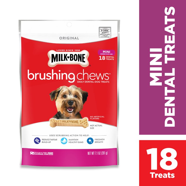Milk Bone Brushing Chews Daily Dental Dog Treats Mini 7 1 Ounces 18 Bones Per Bag Walmart Com Milk Bone Brushing Chews Daily Dental Dog Treats Mini 7 1 Ounces 18 Bones Per Bag Walmart Com