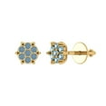 thumbnail image 2 of 0.28Ct Brilliant Round Cut Studs Natural Swiss Blue Topaz 14K Yellow Solid Solid Gold Everyday Dainty Earrings Screw Back, 2 of 7
