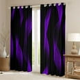 thumbnail image 2 of jejeloiu Modern Abstract Geometric Curtains Pack of 2 (42x84 Each),Purple Black Stripe Curtains Blackout For Girls Boys, 2 of 6