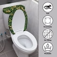 thumbnail image 3 of HELLHERO Green and Gold Four-Leaf Clover Toilet Lid Seat Cover & 2 Pack Toilet Protector Cover & Elastic Bottom for Bathroom Home Comfort, 3 of 7
