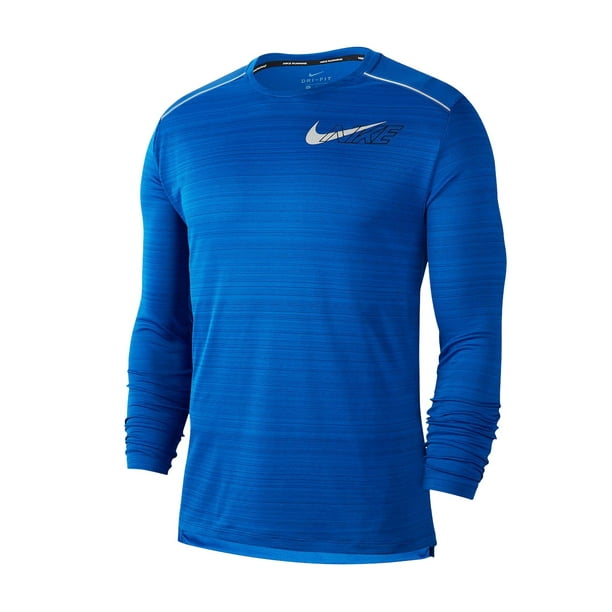 Nike - Nike Men's Dri-Fit Miler Long Sleeve Flash Running Shirt ...