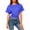 Blue, variant on Women's T-Shirt Casual Round Neck Short Sleeve Tops Solid Color Tapered Waist Crop Tee Blouses Summer Spring OutFits