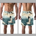 thumbnail image 3 of luoweisi Men's Beach Shorts Quick Dry Swim Trunks with Mesh Lining Seagull L, 3 of 5