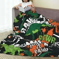 thumbnail image 6 of Fuzoiu Dinosaur Skeleton Print Ultra-Soft Micro Fleece Blanket,All Seasons Flannel Throw, Lightweight Blanket for Bed, Sofa, Couch, Movie Night, Camping, and Travel-40"x30", 6 of 7