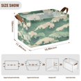 thumbnail image 7 of Yayeee Foldable Storage Basket for Shelves with Handles Set of 2 Waterproof Cloth Bins, Green Wave Pattern, 7 of 7