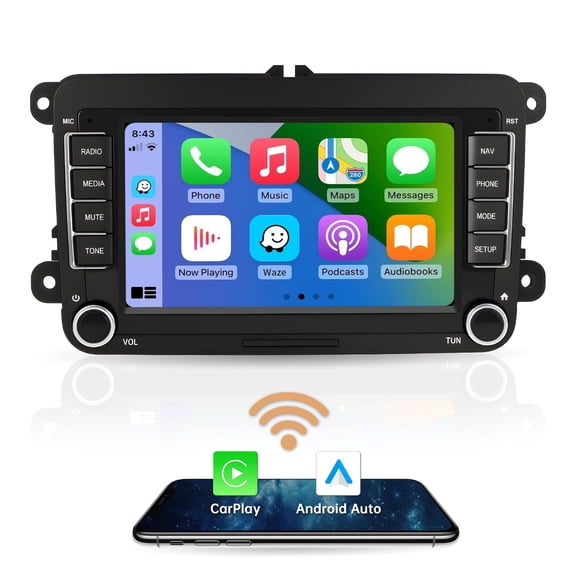 RoadTop 7" CarPlay Screen for Volkswagen Passat Jetta Android Auto Mirrorlink GPS Bluetooth Car Audio Receiver