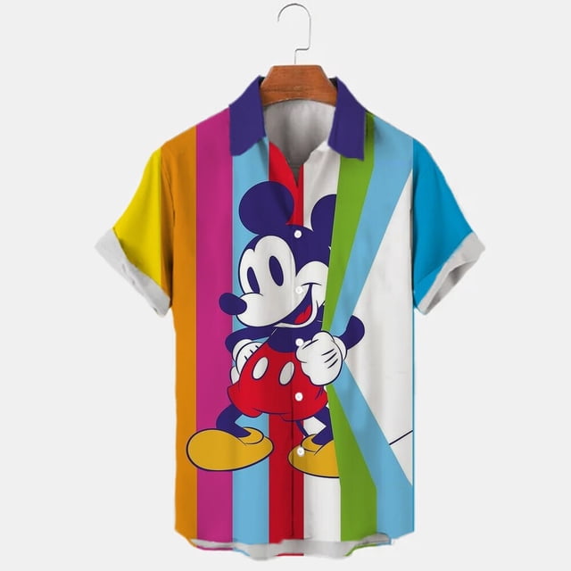 New Anime Mickey Mouse Donald Duck Men's T-Shirt 3D Printing Summer Disney Casual Simple High Quality Shirt Hawaiian T-Shirt Top3XL Gao Jinjia LED