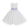 thumbnail image 2 of Ekidsbridal Girl Bridesmaid Flower Girl Dress - White Lace Corset Organza with Tiebow 186noFT-A (Size: M-10), 2 of 3