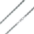 thumbnail image 4 of 925 Sterling Silver, Rope Diamond Cut Chain 4.5mm Necklace - Hypoallergenic and Tarnish Resistant - By Oliver & Navy, 4 of 5