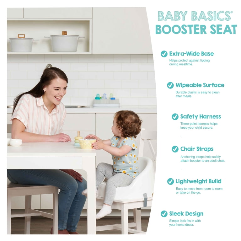 Regalo Baby Basics Booster Seat with 3-Point Harness, White photo 5