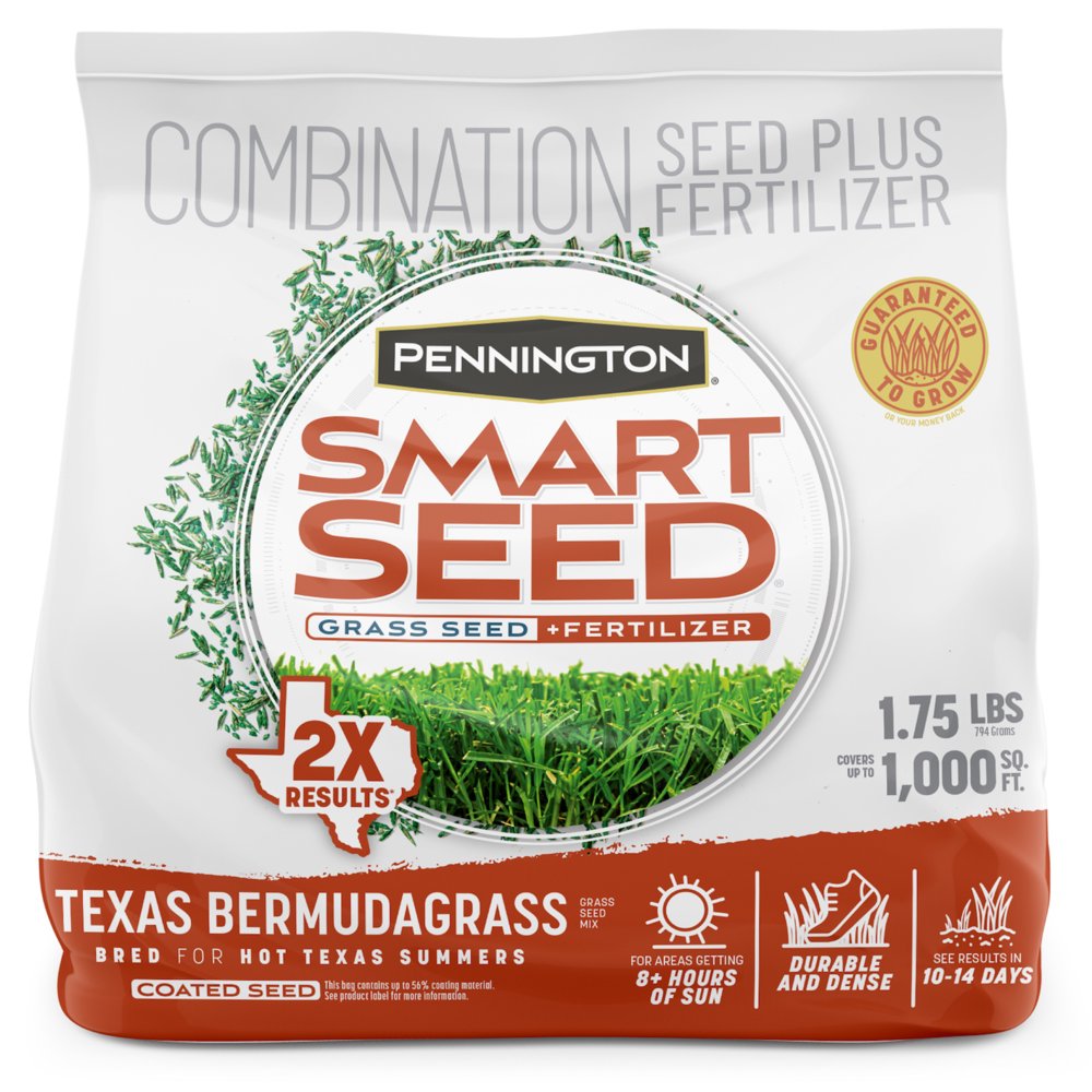 Pennington Smart Seed Texas Bermuda Grass Seed Mix for Sunny Lawns, 1.