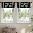 thumbnail image 2 of LALILO Kitchen Curtain Valance Knitted Flower Black And White Rod Pocket Window Curtain 52"x 18" Set of 2, 2 of 7