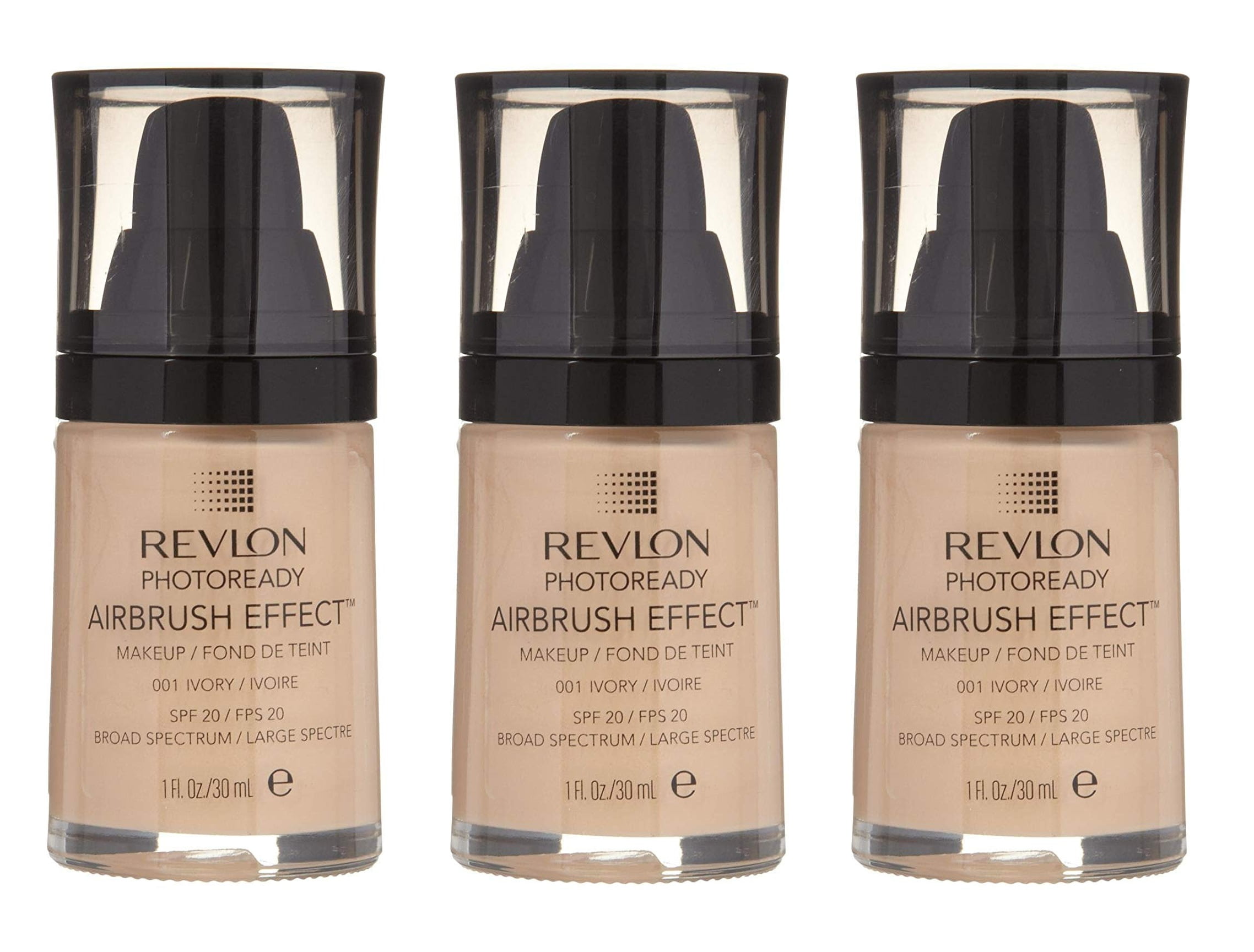 Revlon Photoready Airbrush Effect Makeup Foundation, 001 Ivory (Pack