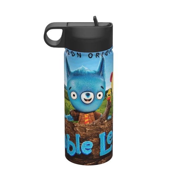 Tumble Leaf Kids Insulated Water Bottle With Straw - 18 Oz Stainless Steel Double Wall Vacuum Cup, Leakproof, Bpa Free, Suitable For Boys And Girls