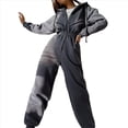 thumbnail image 3 of Conjunto de Mono de para Mujer, Sudadera con Capucha y Cintura Alta Gris XL, 3 of 7