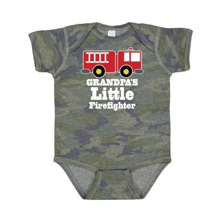 

Inktastic Grandpa Little Firefighter Boys Fire Truck Gift Baby Boy Bodysuit