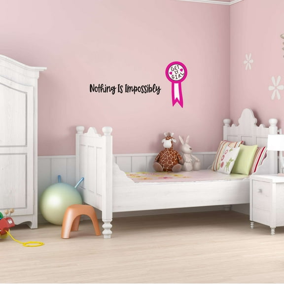 Get It Girl U Can Do It Lips Hello Gorgeous Kind Smart Brave Enough Beautiful Crown Prince Unicorns Sweet Dreams Decorating Holiday Gift Bedroom Wall Decal Sticker Girls Rule - Size: 40 In X 20 In