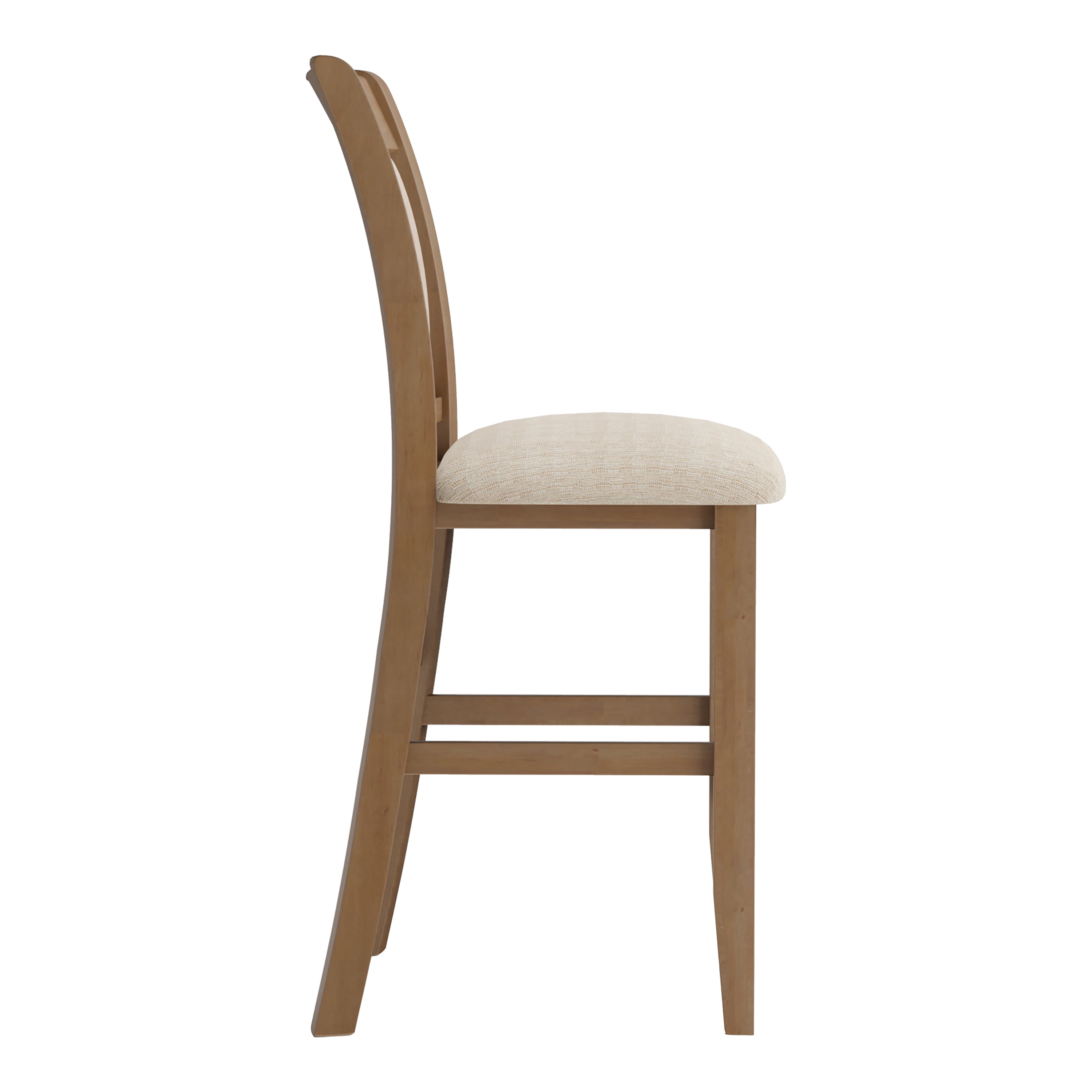 Furniture of America Hadar Beige Padded Wood Natural Tone Counter Height Chairs (Set of 2)