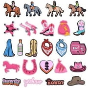 24PCS Cowgirls Shoe Charms for Girls Kids Children Clog Sandal Decoration Accessories Pins Birthday Party Gifts
